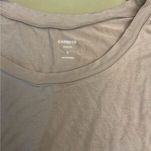 Express Women's Gray Fitted Tee
